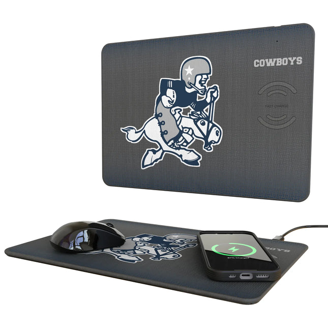 Cowboys 15W Wireless Charger & Mouse Pad Historic Linen