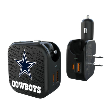 Dallas Cowboys 2 in 1 USB A/C Charger Text