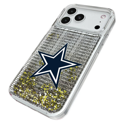 Dallas Cowboys Text Backdrop Glitter Phone Case for Apple iPhone