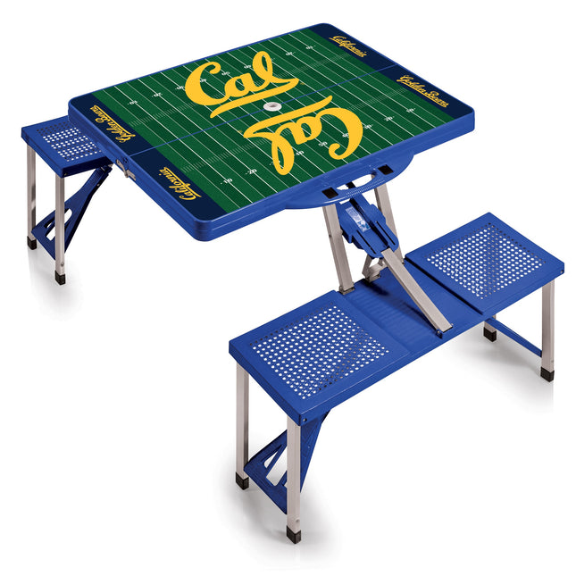 Cal Bears Football Field Picnic Table Portable Folding Table w Seats