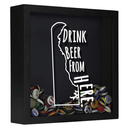 Delaware Drink Beer From Here Beer Cap Shadow Box