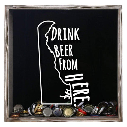 Delaware Drink Beer From Here Beer Cap Shadow Box