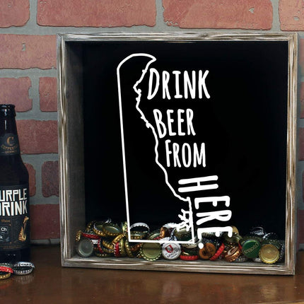 Delaware Drink Beer From Here Beer Cap Shadow Box