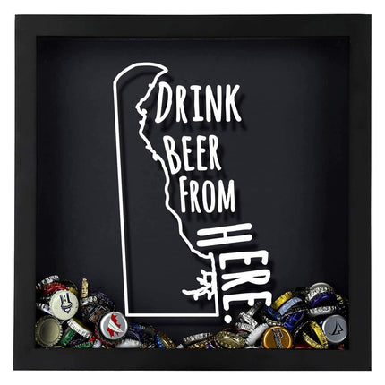 Delaware Drink Beer From Here Beer Cap Shadow Box