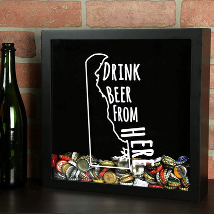 Delaware Drink Beer From Here Beer Cap Shadow Box