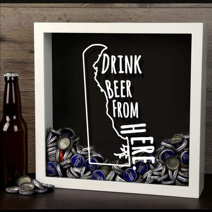 Delaware Drink Beer From Here Beer Cap Shadow Box