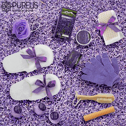 Deluxe Purelis Grapeseed Oil & Lavender Spa Basket
