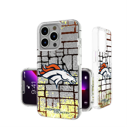 Denver Broncos Brick Glitter Phone Case for Apple iPhone
