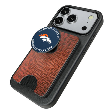 Denver Broncos Football PopSockets MagSafe-Compatible PopWallet+