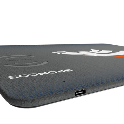 Denver Broncos Linen 15-Watt Wireless Charger and Mouse Pad