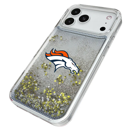 Denver Broncos Linen Glitter Phone Case for Apple iPhone