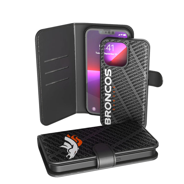 Denver Broncos Monocolor Tilt Wallet Phone Case for Apple iPhone