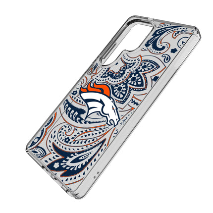Denver Broncos Paisley Clear Phone Case for Samsung Galaxy