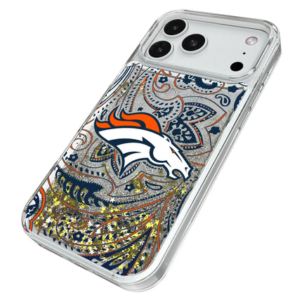 Denver Broncos Paisley Glitter Phone Case for Apple iPhone