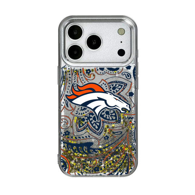 Denver Broncos Paisley Glitter Phone Case for Apple iPhone