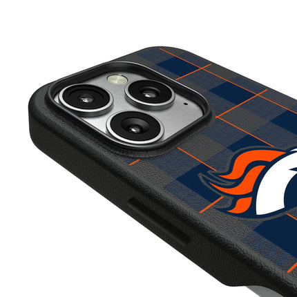 Denver Broncos Plaid MagSafe Compatible Phone Case for Apple iPhone