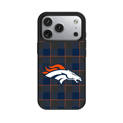 Denver Broncos Plaid MagSafe Compatible Phone Case for Apple iPhone
