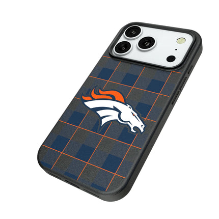 Denver Broncos Plaid MagSafe Compatible Phone Case for Apple iPhone