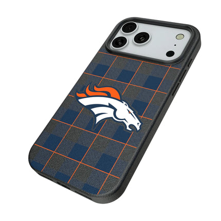 Denver Broncos Plaid MagSafe Compatible Phone Case for Apple iPhone