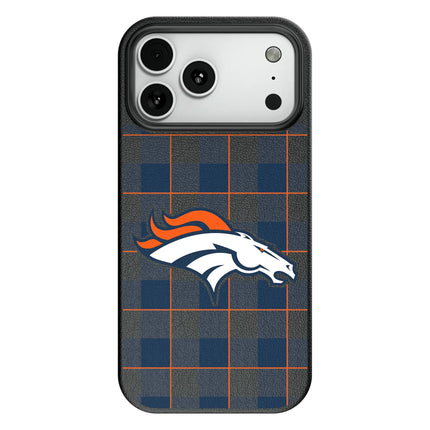 Denver Broncos Plaid MagSafe Compatible Phone Case for Apple iPhone