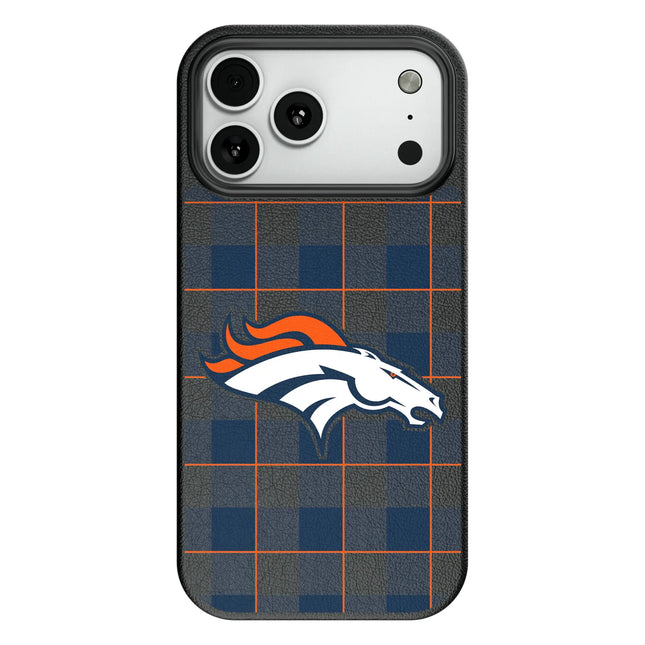 Denver Broncos Plaid MagSafe Compatible Phone Case for Apple iPhone
