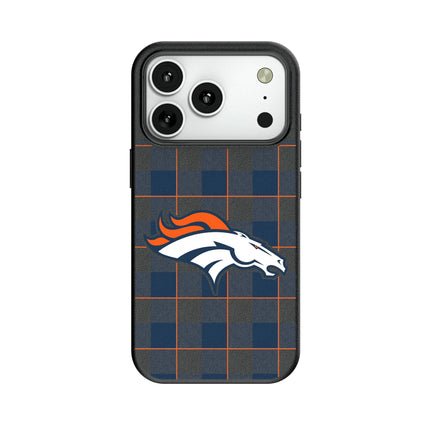 Denver Broncos Plaid MagSafe Compatible Phone Case for Apple iPhone