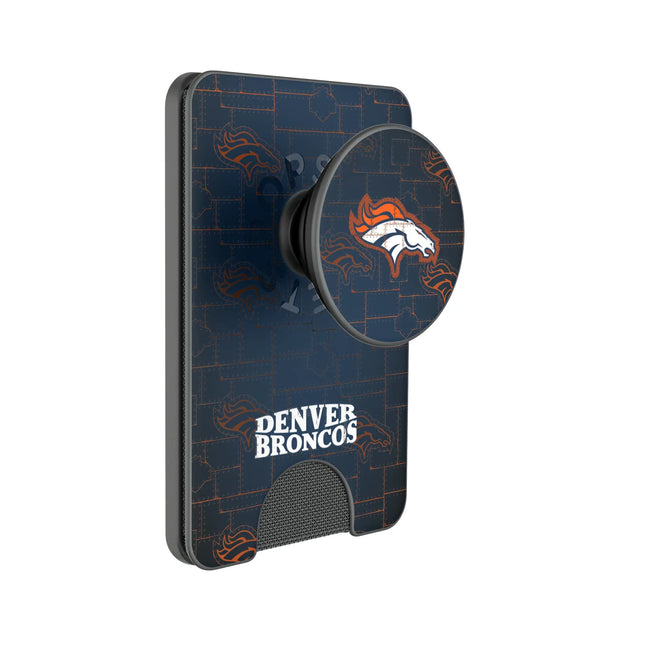 Denver Broncos Rivet PopSockets MagSafe-Compatible PopWallet+