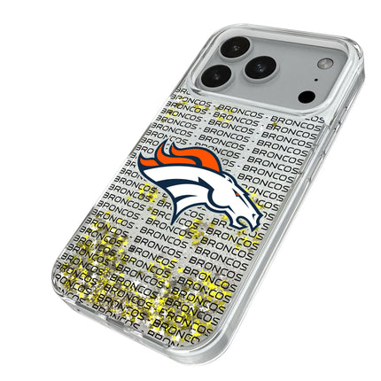 Denver Broncos Text Backdrop Glitter Phone Case for Apple iPhone