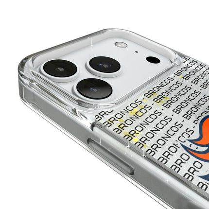 Denver Broncos Text Backdrop Glitter Phone Case for Apple iPhone