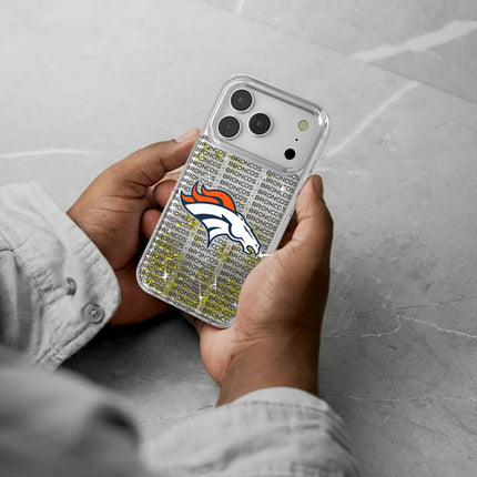 Denver Broncos Text Backdrop Glitter Phone Case for Apple iPhone