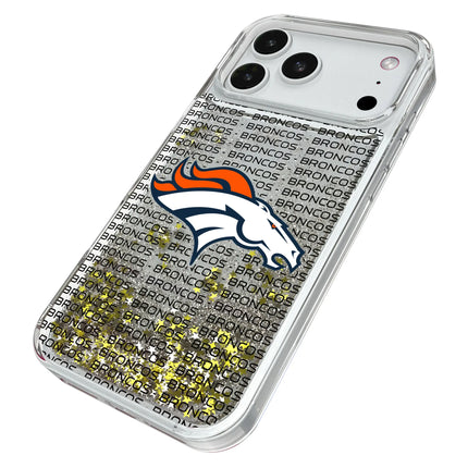 Denver Broncos Text Backdrop Glitter Phone Case for Apple iPhone