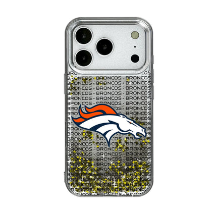 Denver Broncos Text Backdrop Glitter Phone Case for Apple iPhone