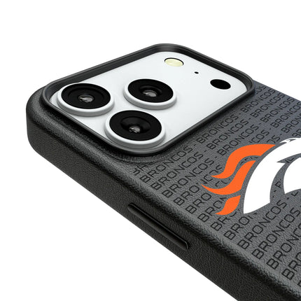 Denver Broncos Text Backdrop MagSafe Compatible Phone Case for Apple iPhone