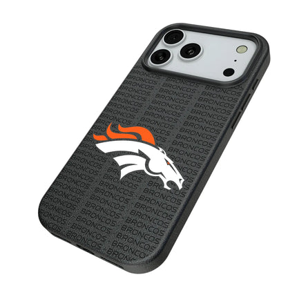 Denver Broncos Text Backdrop MagSafe Compatible Phone Case for Apple iPhone