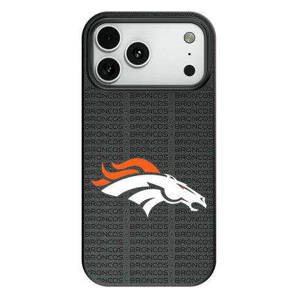Denver Broncos Text Backdrop MagSafe Compatible Phone Case for Apple iPhone