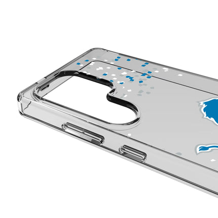 Detroit Lions Clear Phone Case Confetti for Samsung Galaxy