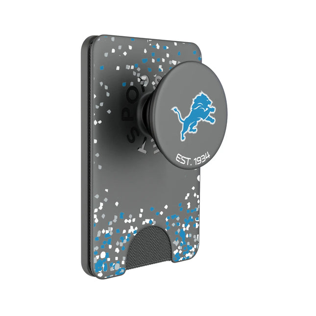 Detroit Lions Confetti PopSockets MagSafe-Compatible PopWallet+