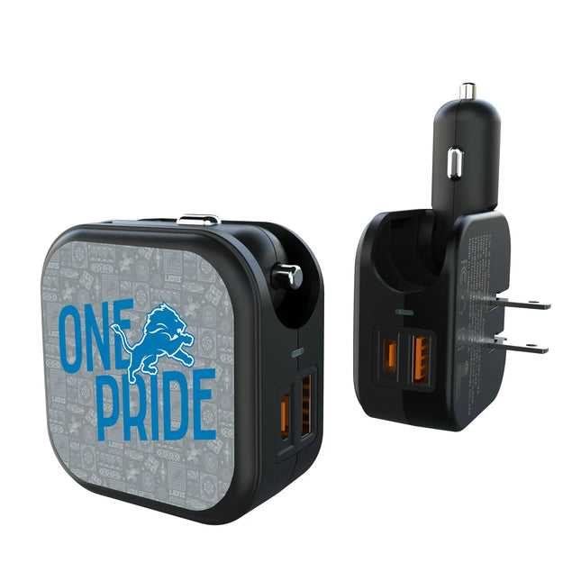 Detroit Lions 2 in 1 USB A/C Charger Deco