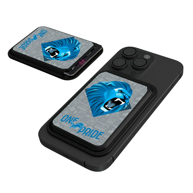 Detroit Lions Black Magnetic Credit Card Wallet Deco