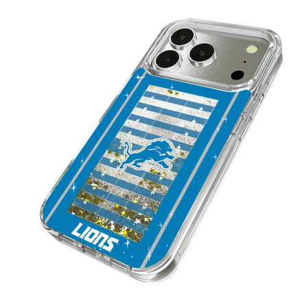 Detroit Lions Glitter Phone Case Field for iPhone