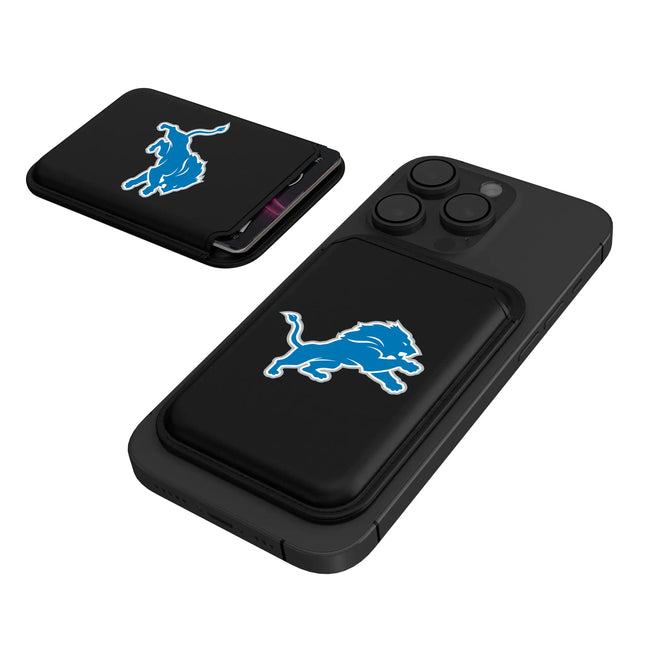 Detroit Lions Black Magnetic Credit Card Wallet Insignia