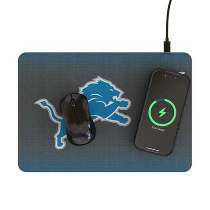 Detroit Lions 15-Watt Wireless Charger & Mouse Pad Linen