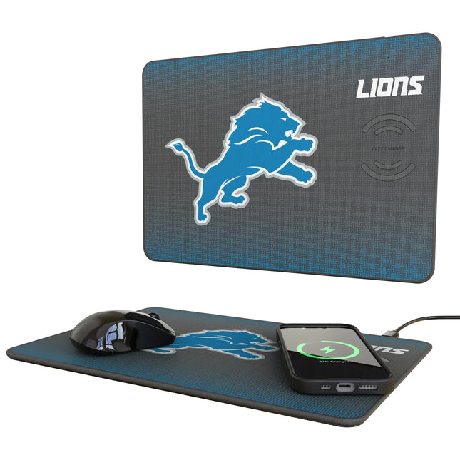Detroit Lions 15-Watt Wireless Charger & Mouse Pad Linen