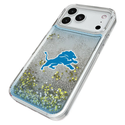 Detroit Lions Linen Glitter Phone Case for Apple iPhone
