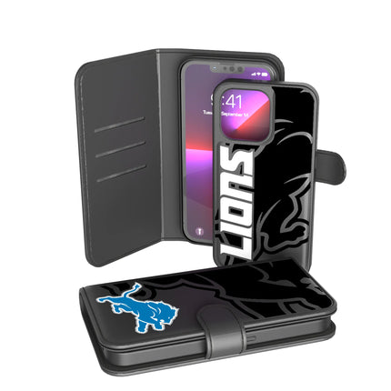 Detroit Lions Wallet Phone Case Monocolor for iPhone