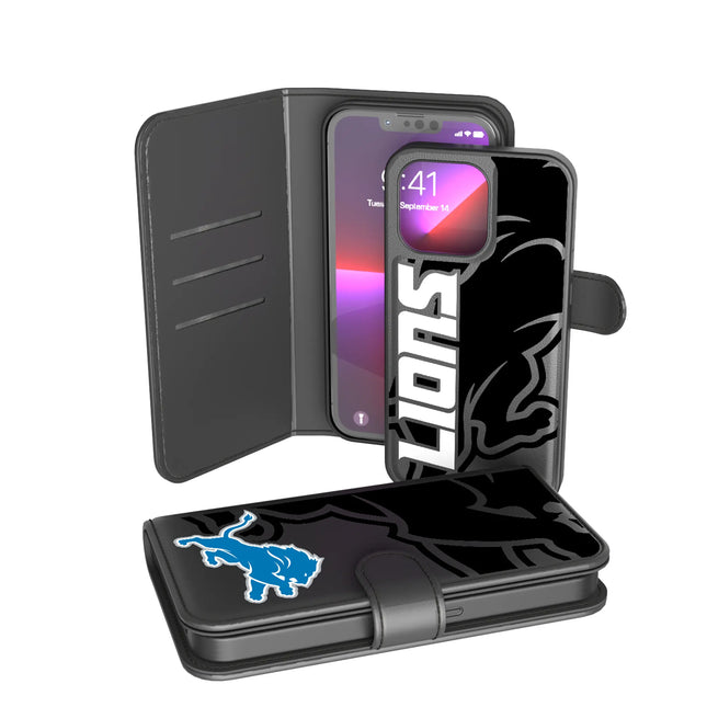 Detroit Lions Wallet Phone Case Monocolor for iPhone