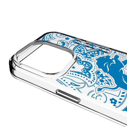 Detroit Lions Clear Phone Case Paisley for iPhone
