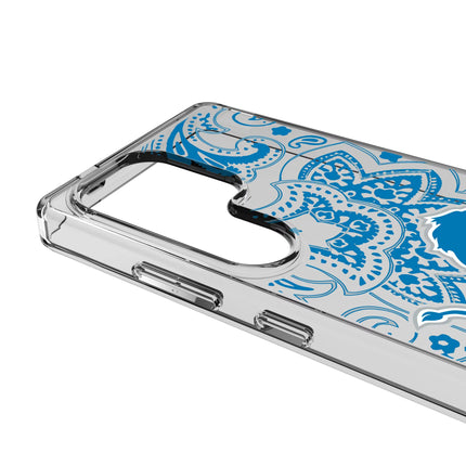 Detroit Lions Clear Phone Case Paisley for Samsung Galaxy