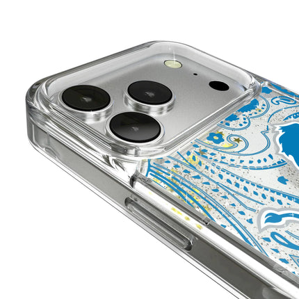 Detroit Lions Glitter Phone Case Paisley for iPhone