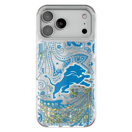 Detroit Lions Paisley Glitter Phone Case for Apple iPhone